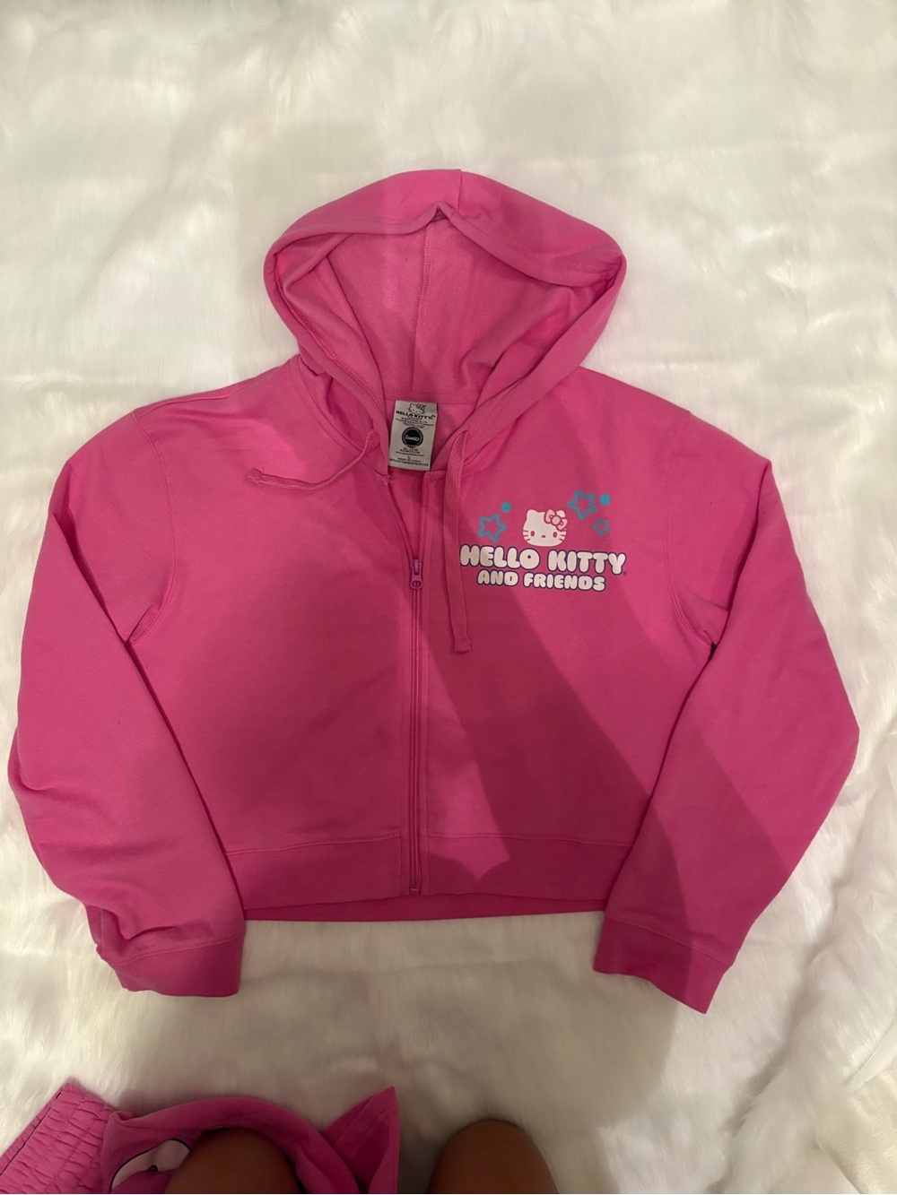 Hello Kitty Pink Full-Zip Hooded Sweatshirt